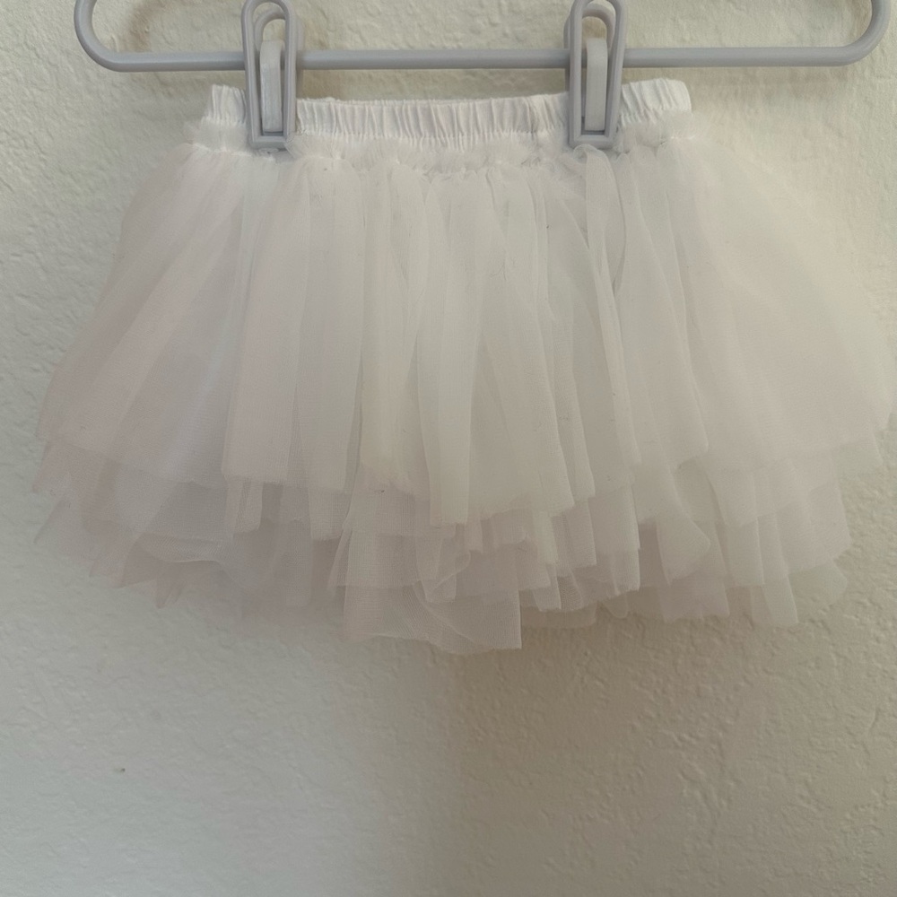 White Layered Tulle TuTu Skirt - 6-12M